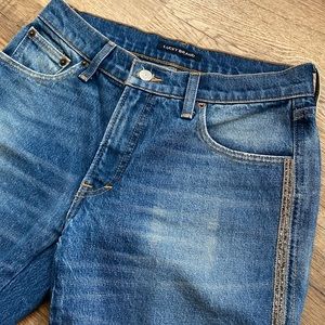 Lucky Brand Mid Rise Straight Cropped Rhinestone Jeans 2 26